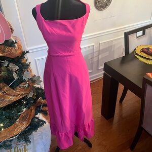 Laundry By Shelli Segal Vibrant Pink Midi Dress